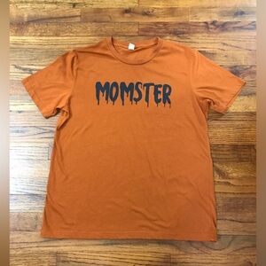 Belly Bundle SS  Orange Crewneck Mom Momster Blouse Tee NWOT
“Momster” Halloween